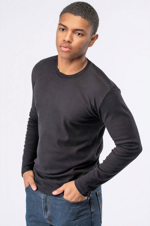 Waffle Slim Fit Thermal Crew Neck