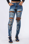 "Blu Rage" Heavy Distressed Skinny Jeans