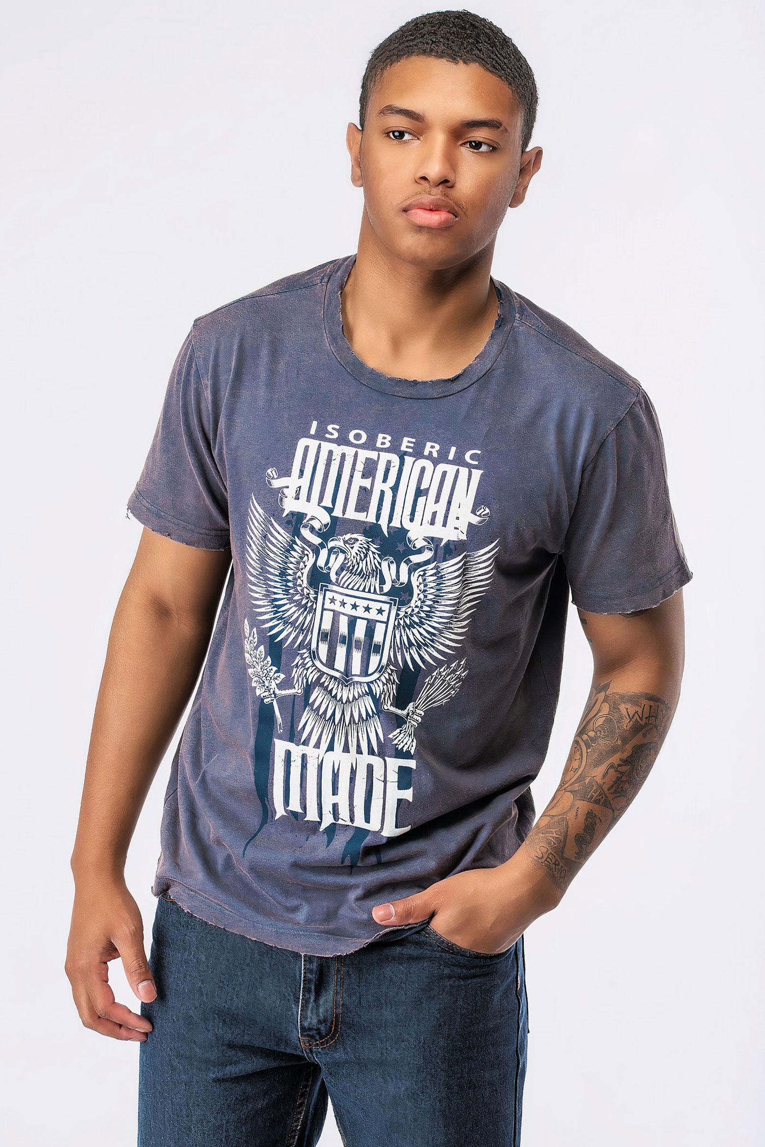 PHOENIX ACID Destressed Edge Tee – ISOBERIC PHOENIX ACID Destressed Edge Tee – ISOBERIC